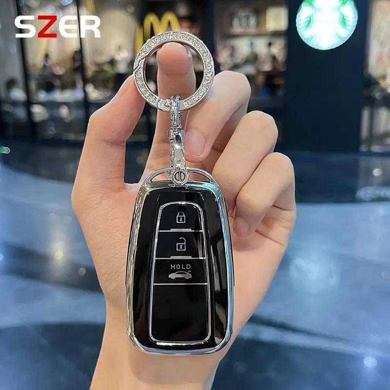 ZYU3 Madingas TPU automobilio raktų pakabukas Raktų dėklas Dangtelis Korpusas Fobas Toyota Corolla Prius Camry CHR C-HR RAV4 Altis Land Cruiser Prado raktams be rakto