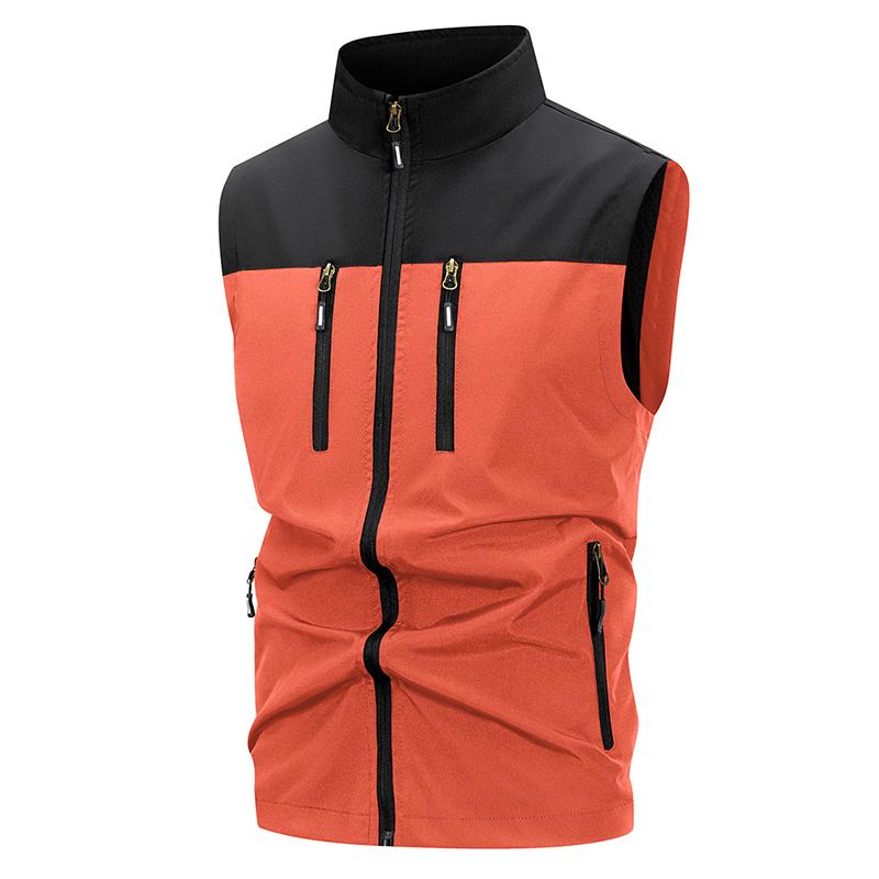 Men's Lightweight Softshell Vest with Zipper Pockets Windproof Sleeveless Jacket for Hiking Golf Outdoor Outwear Windbreaker