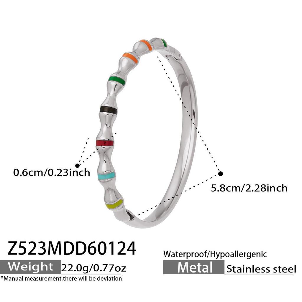 Modern Chinese Style Stone Pendant Gold-Plated Stainless Steel Geometric Bracelet