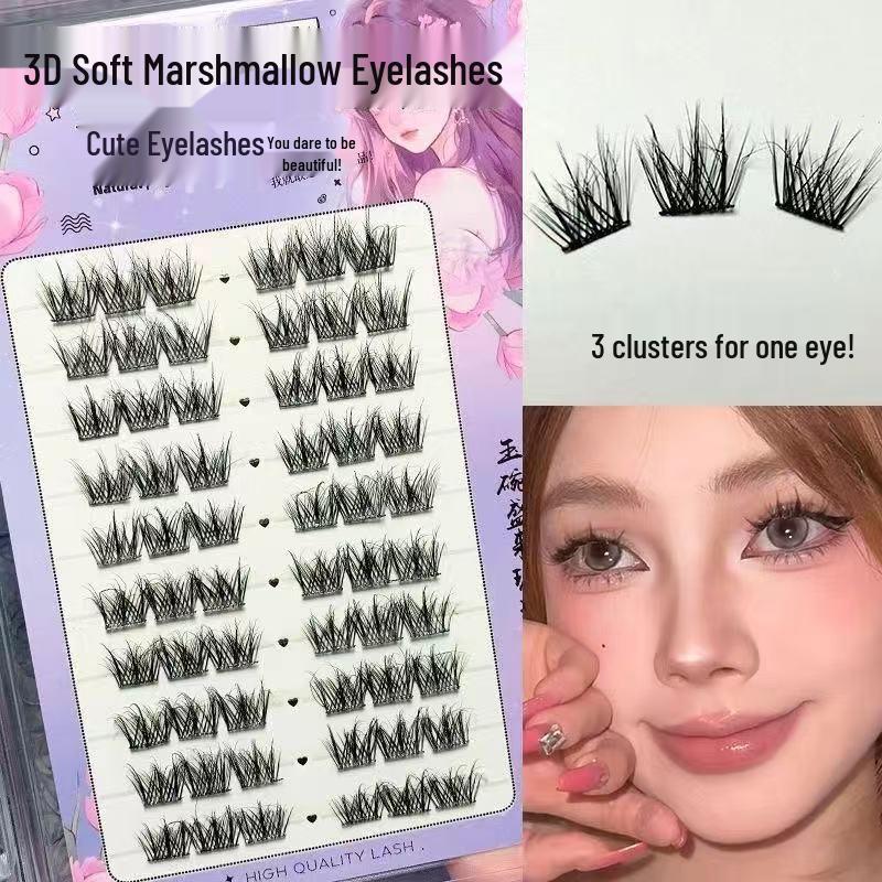 5D Fluffy False Eyelashes - Soft, Natural, Voluminous, Korean Lazy Style.