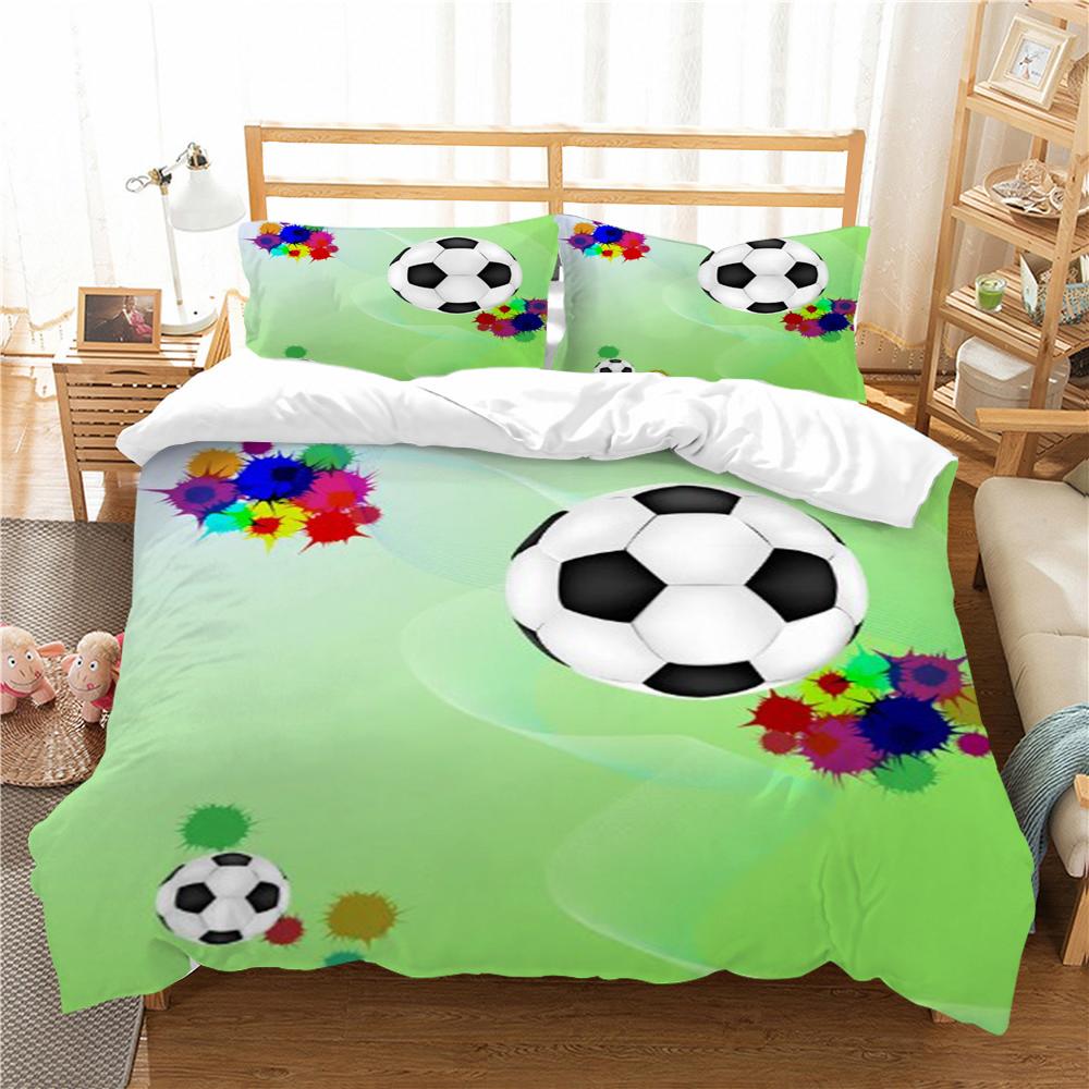 

Постельное белье с 3D футбольным принтом, пододеяльник, пододеяльники, покрывало, комплект постельного белья, наволочка из микрофибры, удобная дышащая EU Single 135x200cm