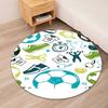 Soccer Printed Round Rug Carpet Chair Rug Area Rug Entryway Doormats,for Office Chair Living Room Bedroom Kitchen Room.