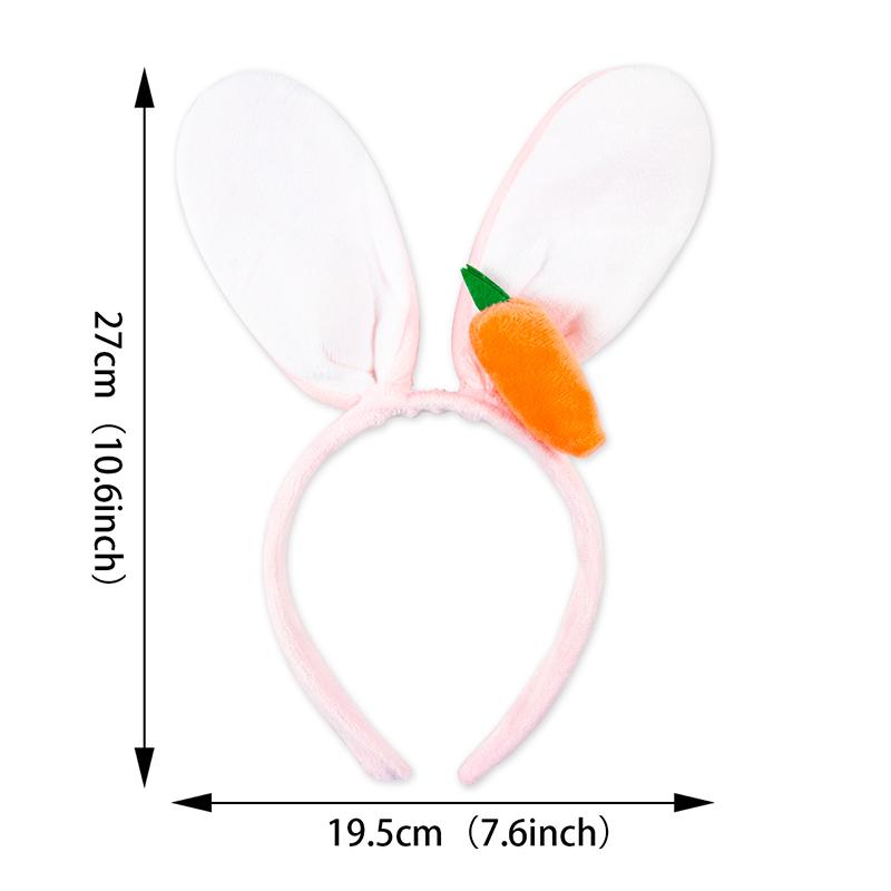 Bunny Ears Headband With Carrot Cute Plush Rabbit Ear Head Hoops Hair Accessories Happy Easter Day Gift For Easter Theme decor