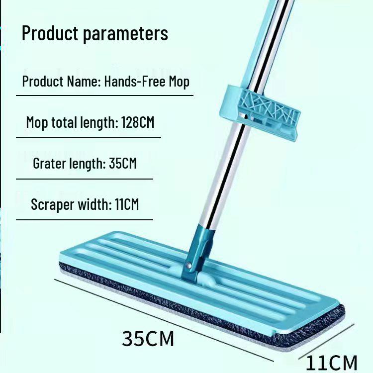 Hands-Free Rotatable Flat Mop for Dry & Wet Use with Absorbent, Enlarged Head