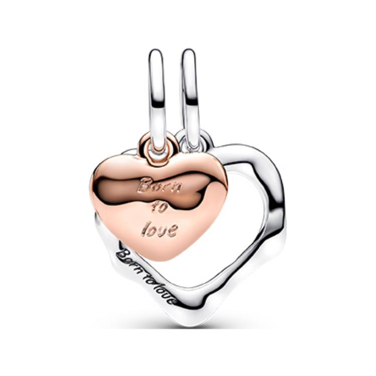 Pandora Heart Design Gold Plated Copper Silver Alloy Pendant Women pendant Multicolor 783395C00 Box