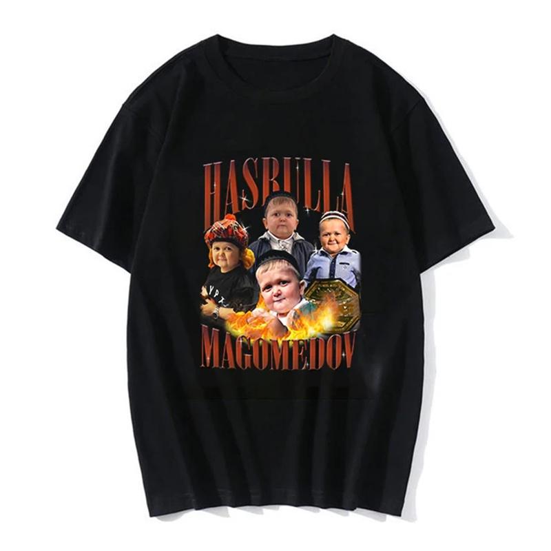 Hasbulla Fighting T Shirt Unisex Russia Classic Mini Khabib Blogger Graphic Tshirts Women Funny Streetwear Tops Tees Shirts