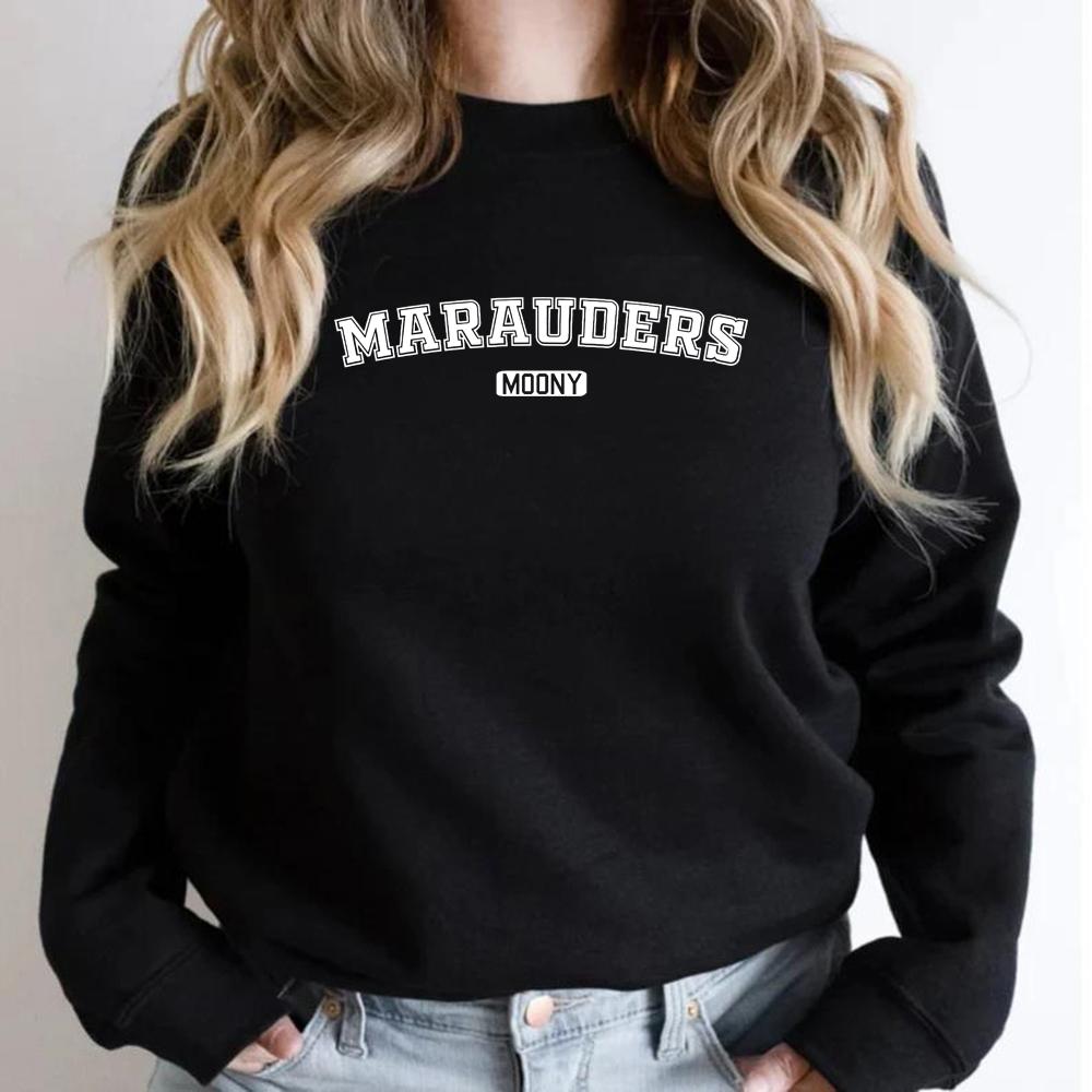 

Толстовка Marauders Book Lover Crewneck Толстовки унисекс с графическим принтом Толстовки с длинным рукавом Повседневная толстовка S чёрный