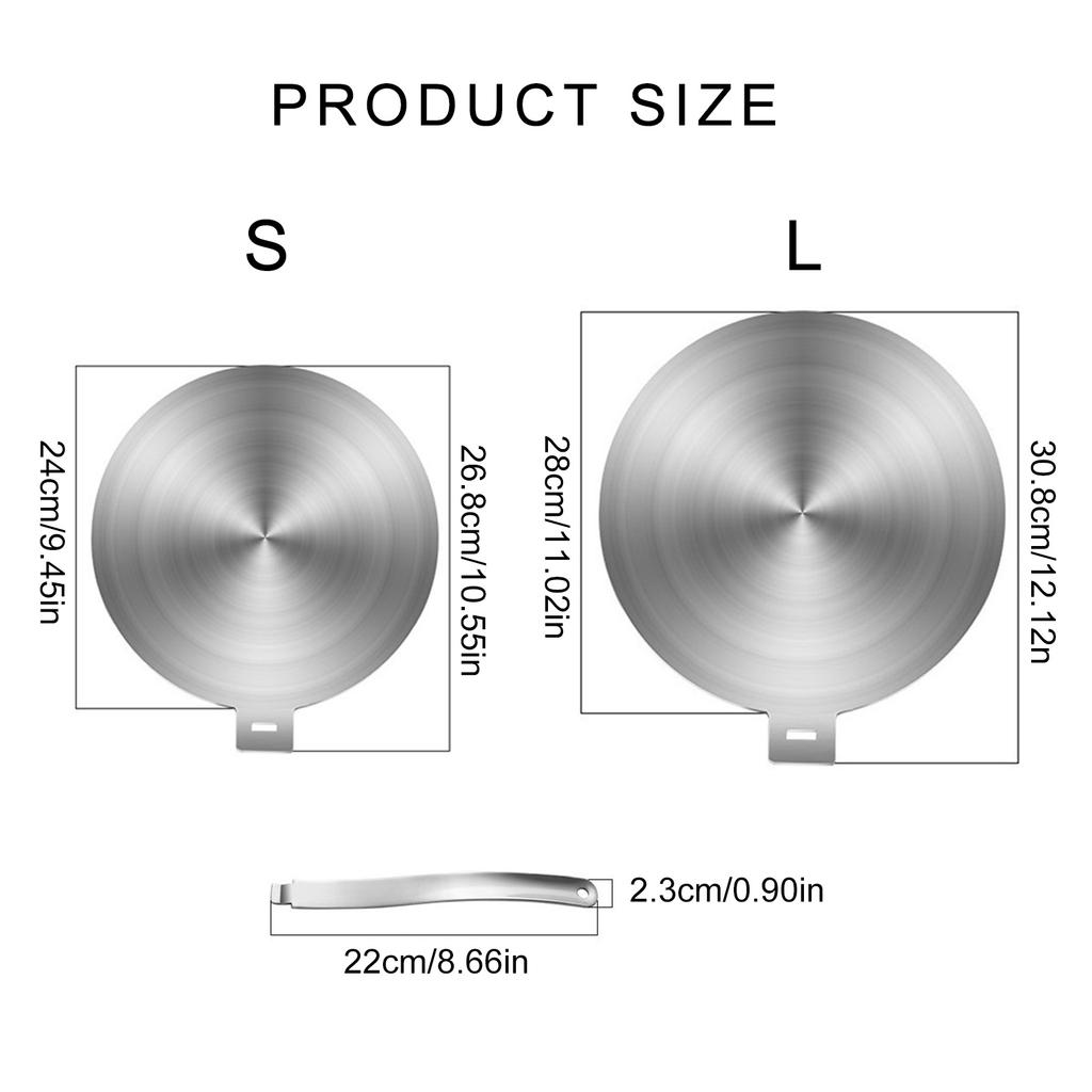 Induction Cooker Heat Distributor Stainless Steel Adapter Plate with Handle Efficient Heat Conductor for Cookware