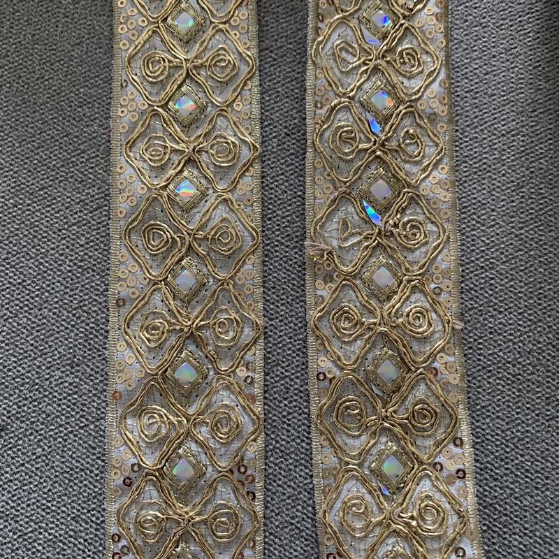 New Arrival 3m/9.84ft each pack white gold laces embroidery trims curtain accessory handmade DIY craft flower for underwear bras dress gift decoration