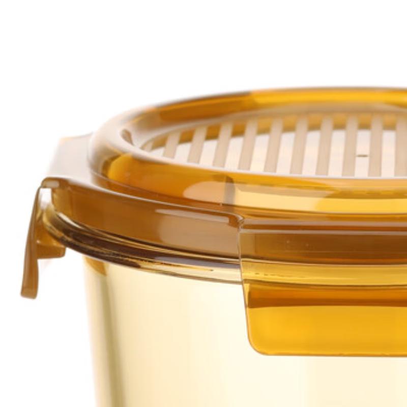 LocknLock Rhine Agile Amber Round Glass Food Container Set