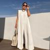 2025 Women's Spring/Summer Casual Solid Color Wide-Leg Jumpsuit