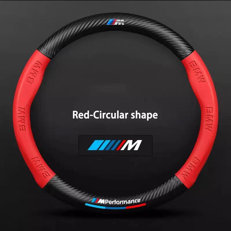 AAAOX1 For BMW M Power M3 M4 M5 E39 E46 E60 E90 F01 F10 F15 F20 F30 X1 X3 X5 X7 Car Anti-slip 3D Embossing Leather Steering Wheel Cover