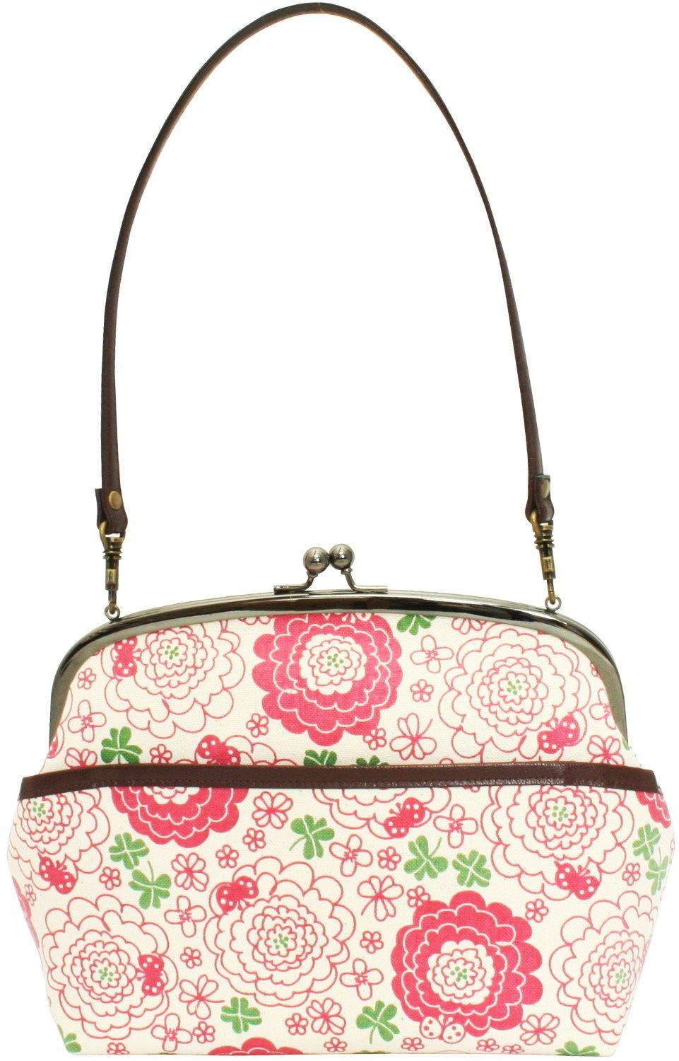 

Kyosuke Handbag Tekteko Canvas Clasp Bag Hana рожевий