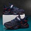 Boys Spring and Summer Velcro Sports Shoes Non-slip Breathable Lightweight Wearable Mesh Hollow Running Shoes