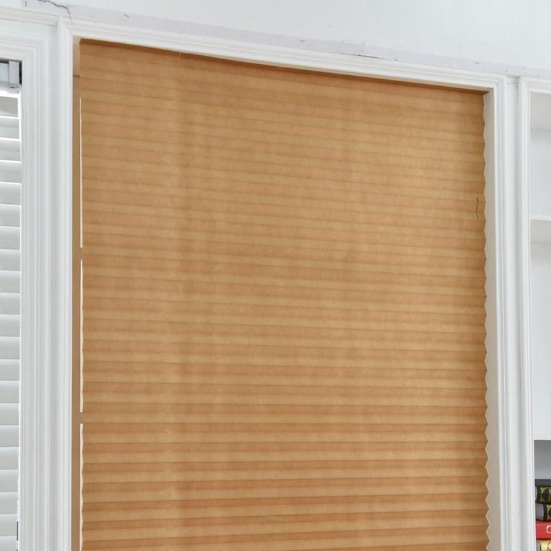 Non-woven Shade Pleated Curtain Cordless Light Filtering Pleated Fabric Shade With 4 Clips