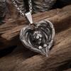 Fashionable Retro Heart-Shaped Angel Wings Pendant Necklace for Men Women Romantic Trendy Jewelry Gifts