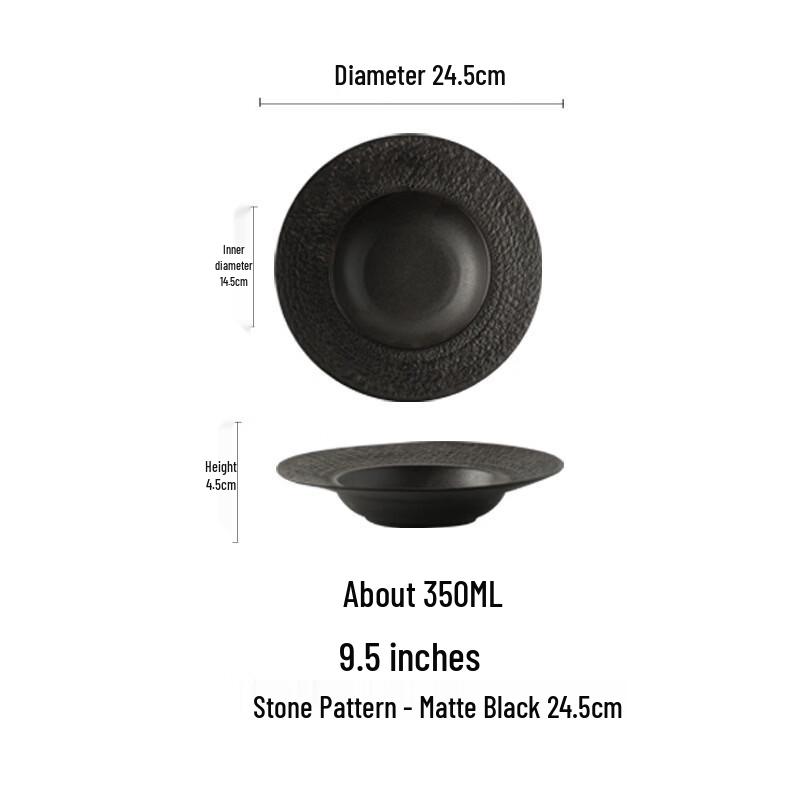 Nordic Ceramic Straw Hat Deep Serving Plate