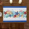 4/6/8Pcs Sea Star Cotton Linen Placemat Washable Heat Resistant Table Pads 30*45CM Ocean Beach Themed Decor Kitchen Dining Table