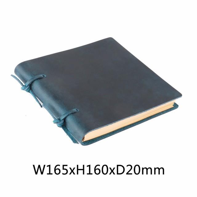 Vintage Cowhide Leather Hardcover Thread Sewing 100 Sheets Notebook Cover Notepad Painting Handbook Sketch Book Diary Gift