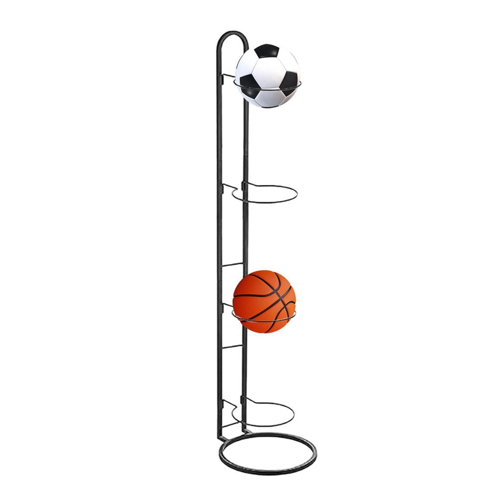 Basketbalbal opbergrek, 4-laags houder, garage sport organizer binnen verticaal