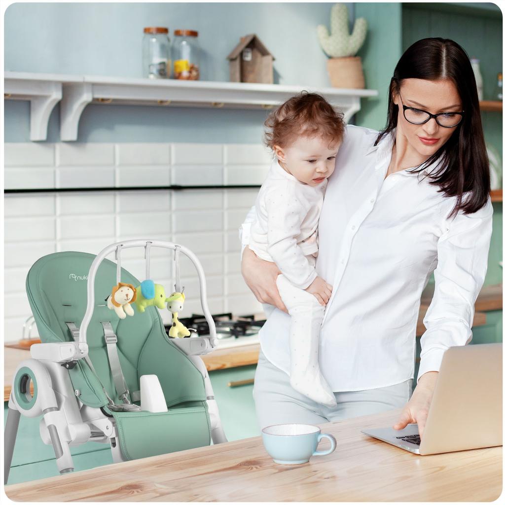 Belo High Chair With Table, Recliner + Toy Bar