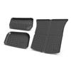 Tesla Model 3 & Y Carbon Fiber Texture Trunk Mats: Eco-friendly, Waterproof TPV Mats for Front & Rear.