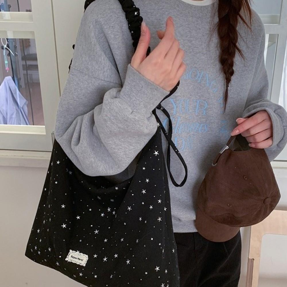 Korean Style Bow Tote Bag Large Capacity Women Handbag Sweet Polka Dot Shoulder Bag Spicy Girl