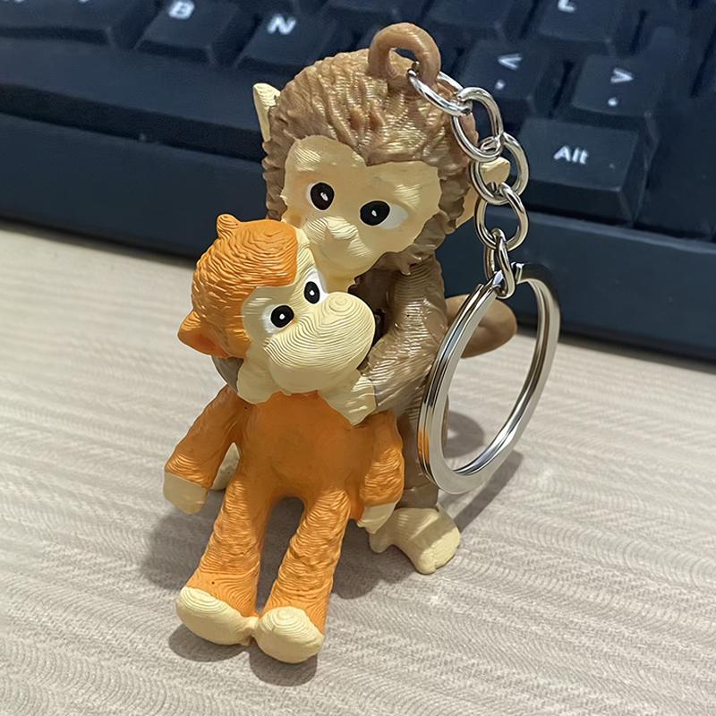 Protect Punch The Monkey Punch Monkey Doll Keychain Cute 3D Monkey Decor Hanging Keychain Anime Peripherals Toy Birthday Gift A3