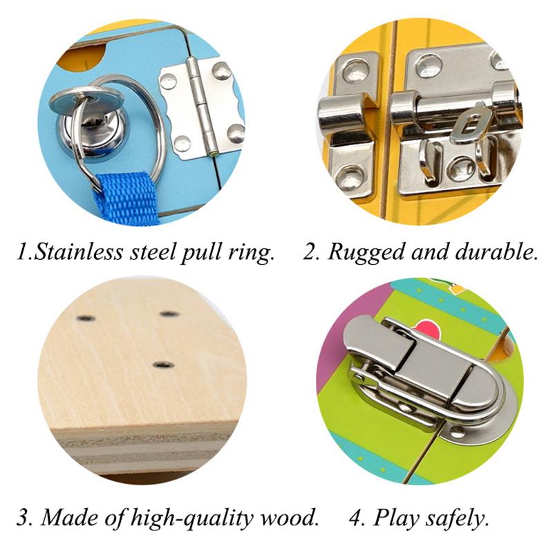 Montessori Unlocking Toy Children's Busy Board DIY Unlocking Self-Care Ability Preschool Learning Children Sensory Education Toy