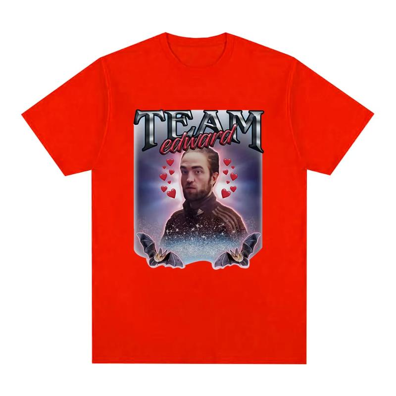 Team Edward Robert Pattinson Graphic Tshirt Funny Meme Short Sleeve Tshirts Unisex Women Fashion Cotton Oversized Casual T Shirts S