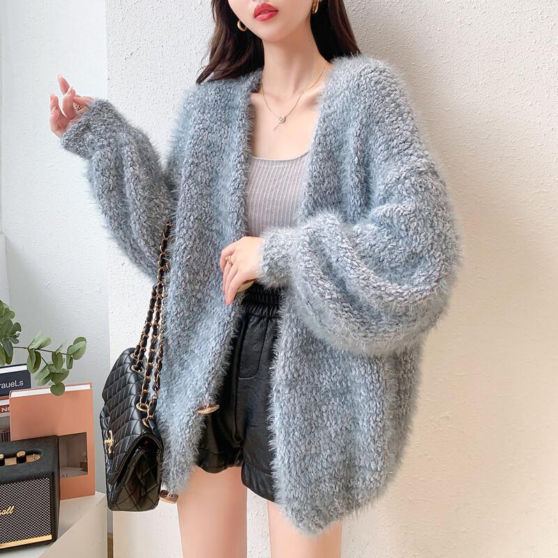 

Mokana Women s Soft Knit V-Neck Cardigan Sweater One Size