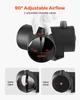 Diesel Heater Connector, 75mm Diesel Heater Duct Connector Accessories, 3-Way Y Branch Diesels Heaters Air Vent Duct with 2 90° Rotatable Valves,