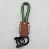 Hand-Woven Cowhide Leather Keychain Pendant with Logo Embossing - High-Quality Anti-Lost Car Lanyard