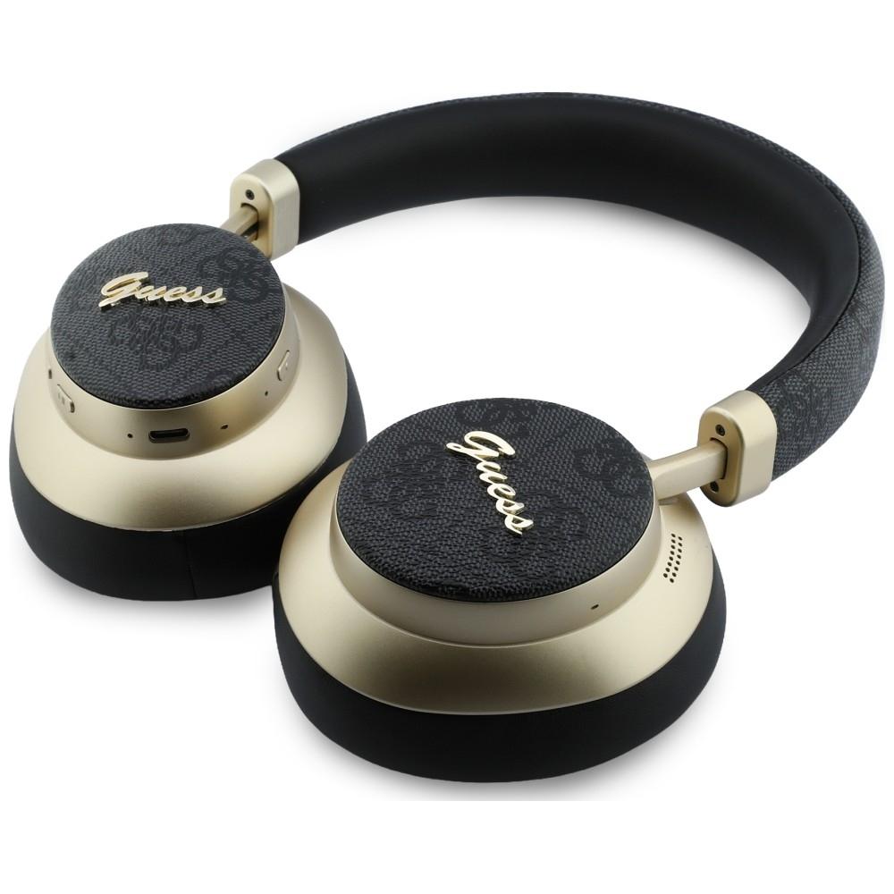 Guess Bluetooth ENC 4G Gold Script Metal Black Over-Ear Headphones