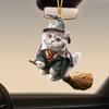 Cat-Shaped Pendant Car Hanging Decoration with Lanyard Easy To Hang Non-Fading Auto Rearview Mirror Hanging Ornament