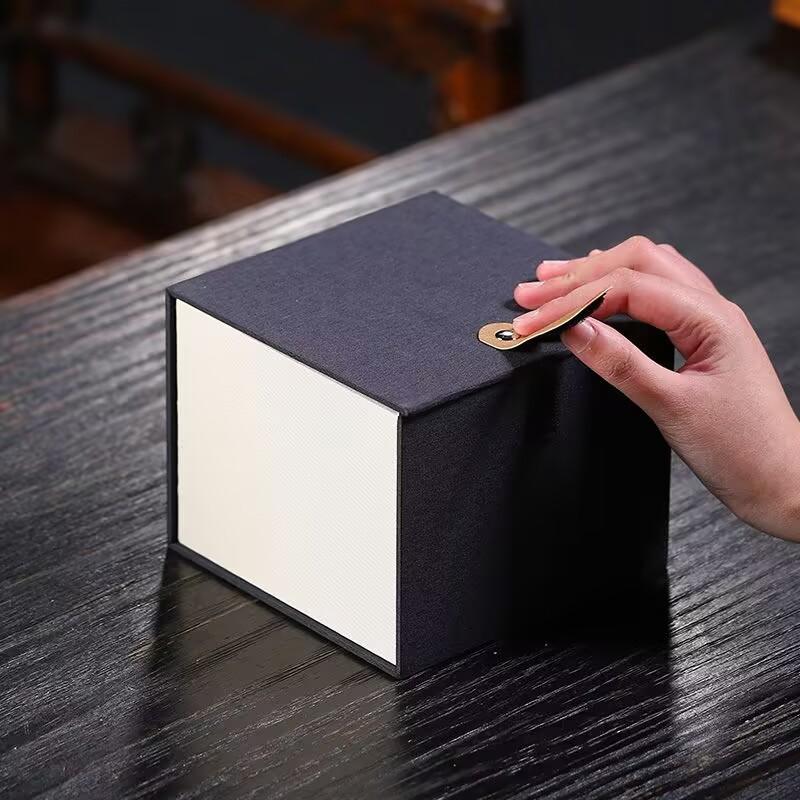 Beige Ru Kiln Zhong Kui Get Rich Cup Ceramic Kung Fu Tea Set Retro Household Tea Cup Simple Gift Box Office