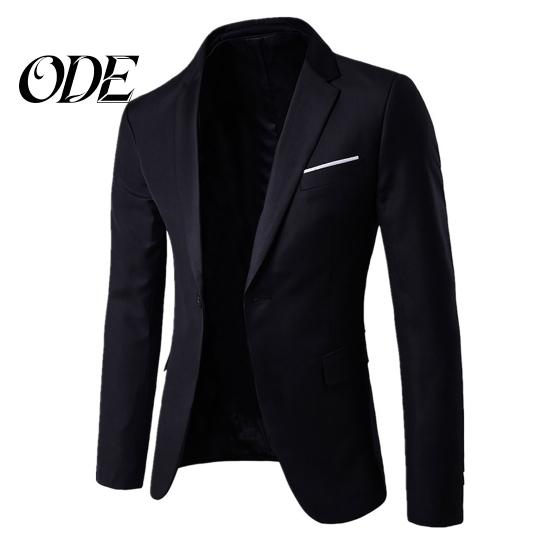 2Pcs/Set Plus Size Men Solid Color Long Sleeve Lapel Slim Button Business Suit