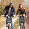 Dog Bike Basket, Soft-Sided Dog Bike Carrier with 4 Mesh Windows for Small Dog Cat Puppies - Grey