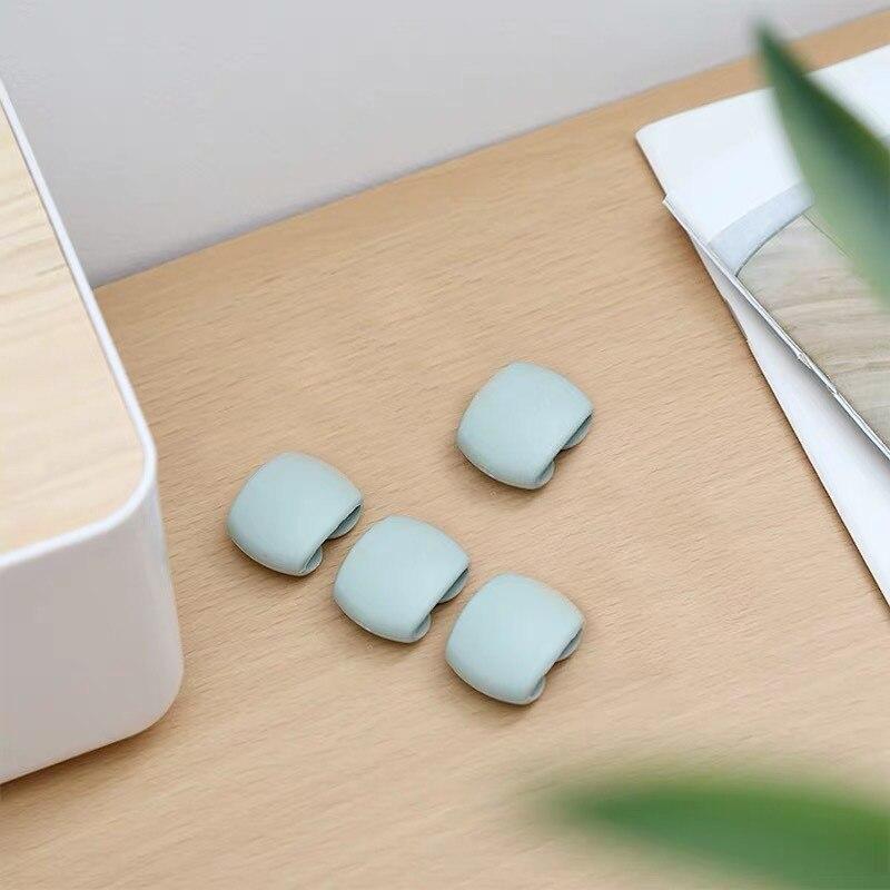 4Pcs Cable Organizer Buckles USB Cable Earphone Cable Organizer Holder Buckle Portable Tiny Office Accessories Cable Organizer