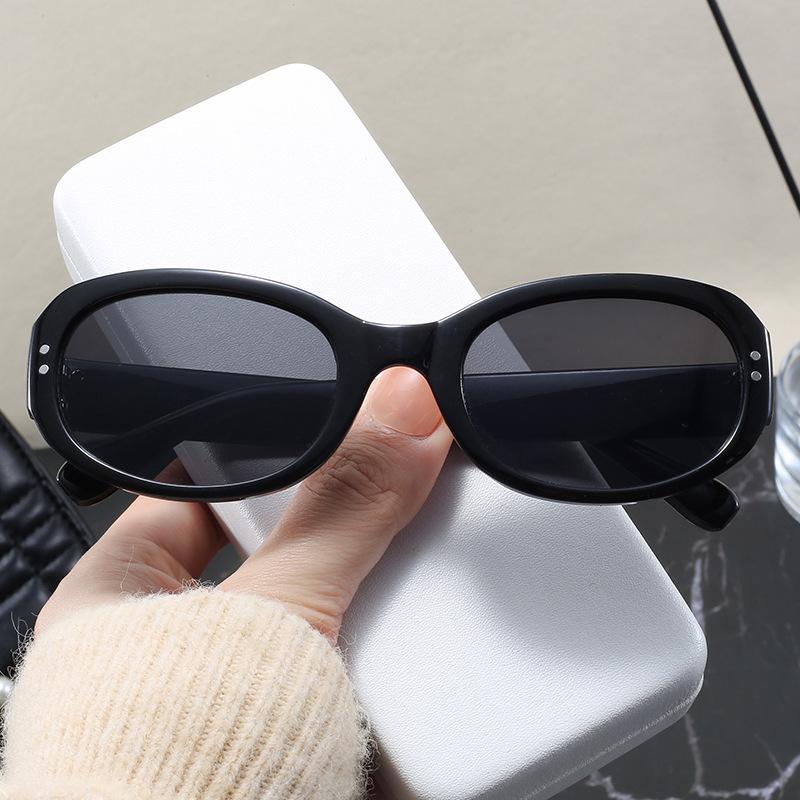 Retro Ovale Sonnenbrille Damen Herren Luxusmarke Kompakte Sonnenbrille Vintage Runde Augen Brille Damen Schutzbrille für Männer Frauen