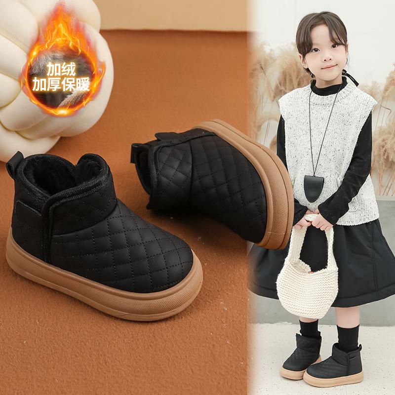 Winter Children Snow Boots Warm Plush Girls Boys Boots Comfortable Non Slip Ankle Boots Outdoor Kids Cotton Shoes