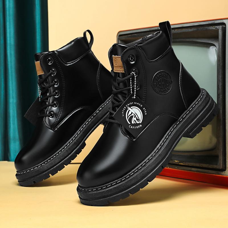 High Top Men's Ankle Boots Designer Luxury Man Motorcycle Boots British Style Leather Mens Boots Chelsea Desert Botas Hombre