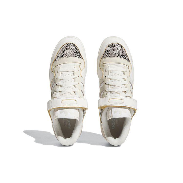 adidas Forum 84 Low White Snakeskin Unisex Sneakers Cream Cloud-White Orbit-Grey FZ6292