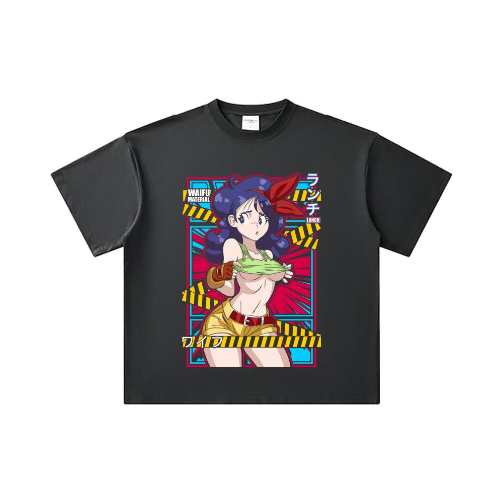260 GSM Double Yarn 32 Count 100% Cotton Dragon Ball V44 Lunch Waifu Print Unisex Heavy Cotton T Shirt