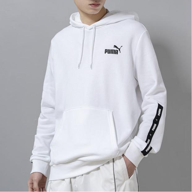 Puma Solid Long-Sleeve Hoodie Men Tops White 849590-02