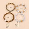 4ks/sada Boho dřevěný korálkový náramek sada pro ženy Tree Of Life Bílé střapce Charm Pružný řetízek Náramek Lady Bohemia Jewelry