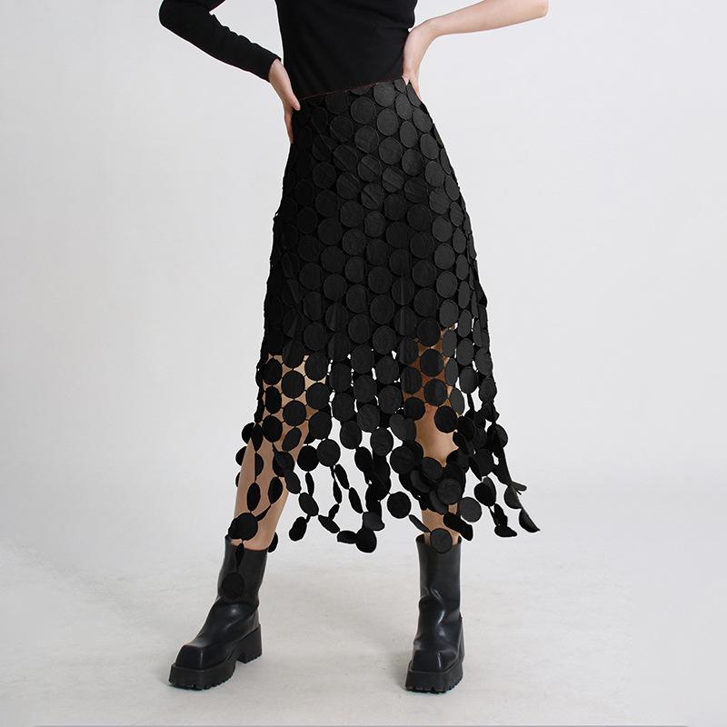 2025 Summer Embroidered Tassel High-End Women’s Wrap Skirt In Solid Colors