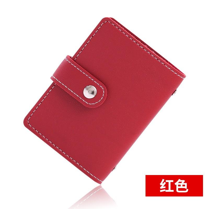 

26 Отделений для Карт ПУ Кожа Однотонный Держатель для Карт One Size красный