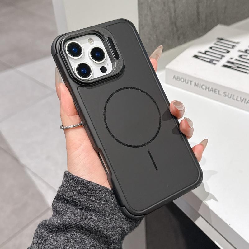 

AG Matte Magnetic Stand Case For iPhone 17 Air 16 15 14 13 12 11 Pro Max Plus Shockproof For Magsafe Wireless Charge Capa iPhone 12 Pro
