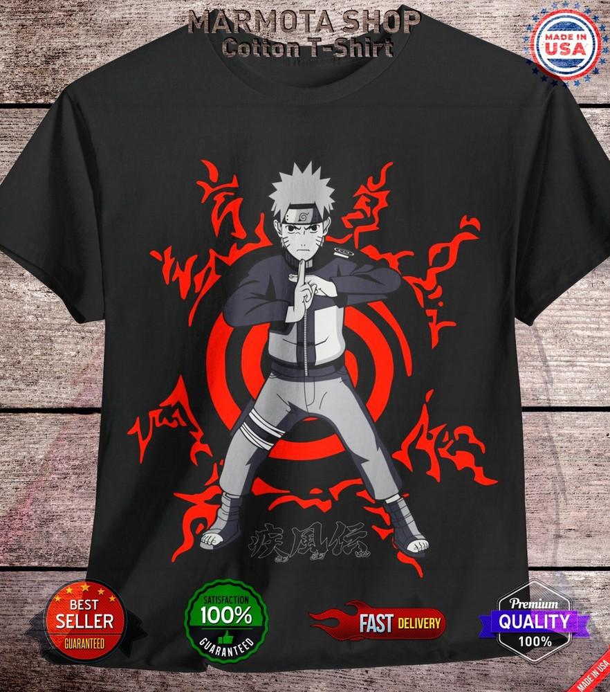 

Naruto Uzumaki Shirt Shippuden Kurama Kyubi Anime Unisex Tee T-Shirt All Size L
